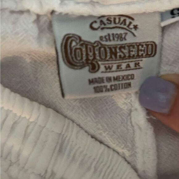 Cottonseed Y2K White Cotton Cargo Capri Pants Size Small - Picture 3 of 4